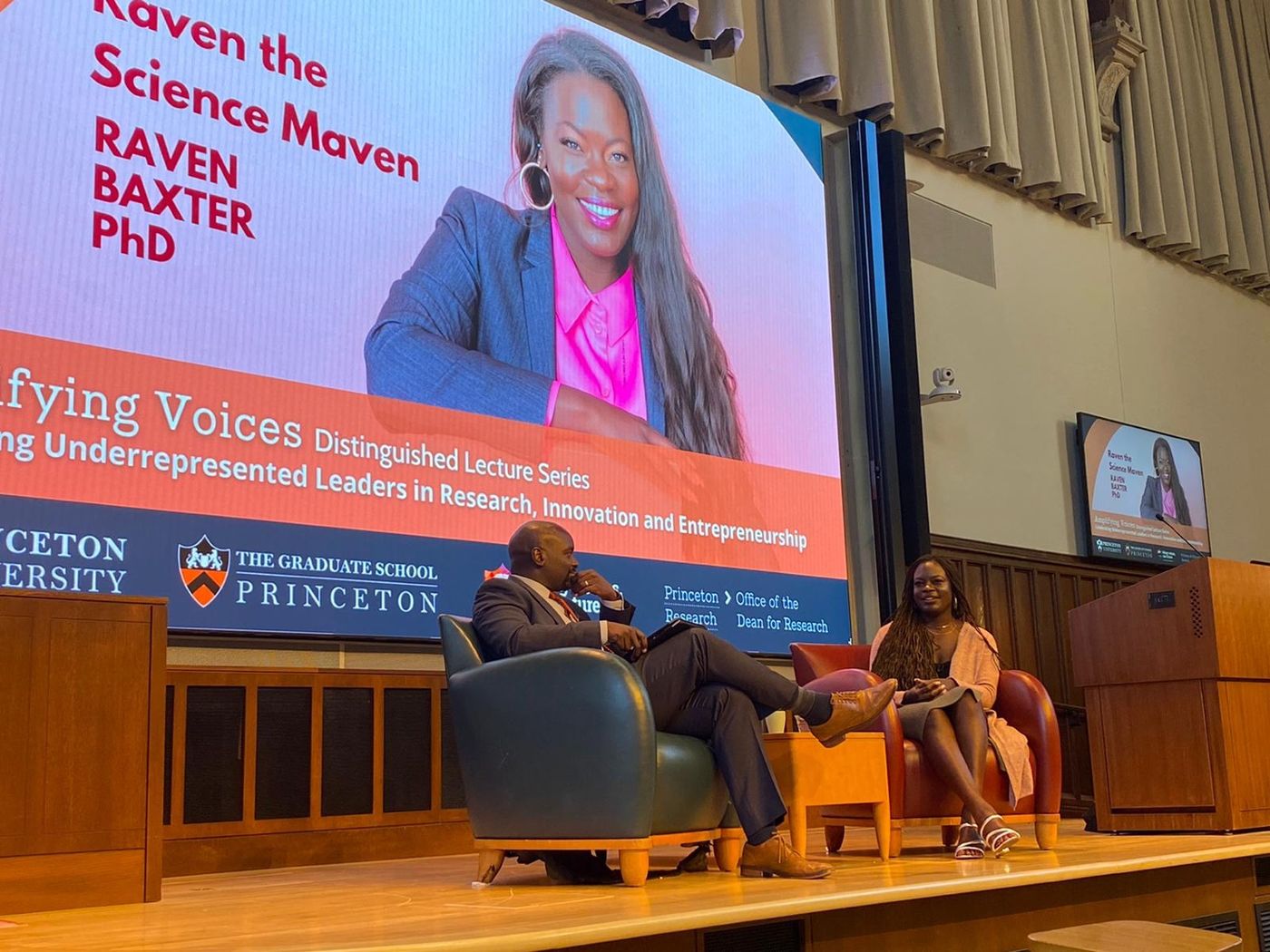 Dr. Raven Baxter on stage at Princeton