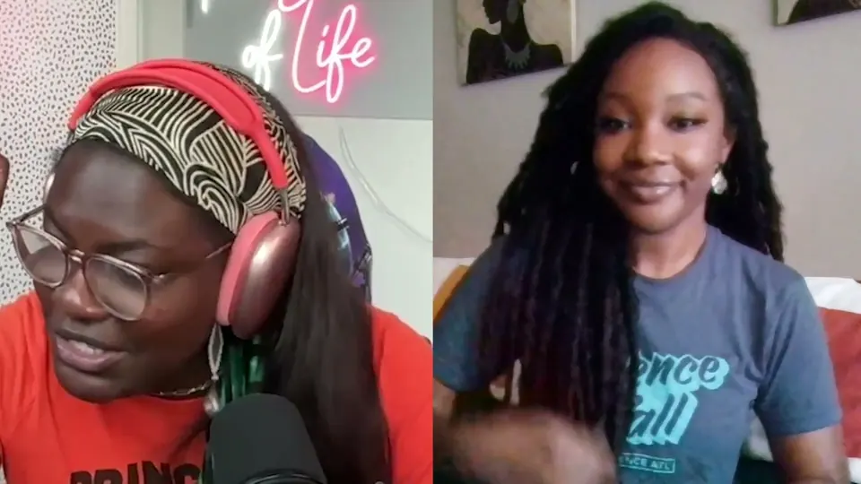 Dr. Raven Baxter and Naia Butler-Craig recording episode 7